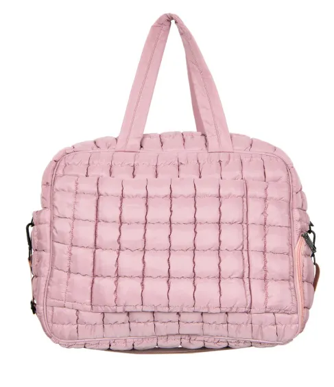 QUILTED DUFFEL WEEKENDER BAG W/PASS-THRU SLIP