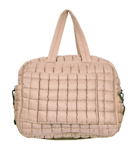 QUILTED DUFFEL WEEKENDER BAG W/PASS-THRU SLIP