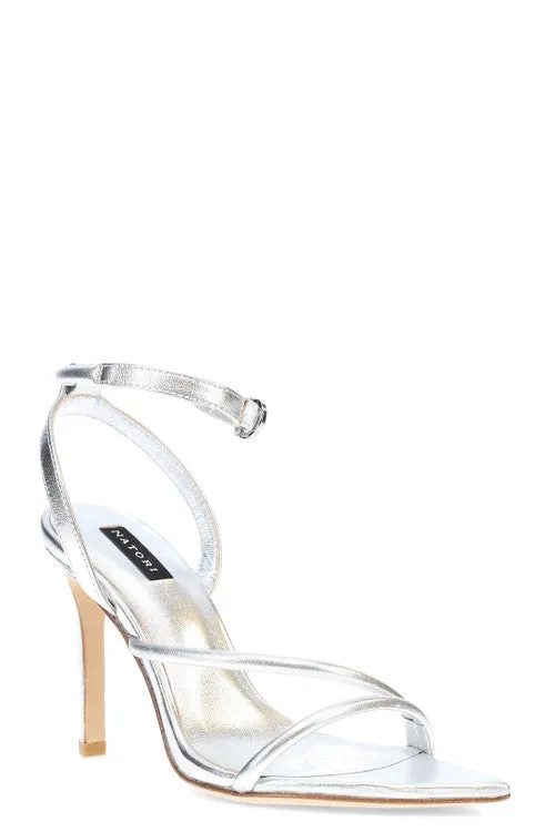 Reiki Nappa Leather Ankle Strap Heel