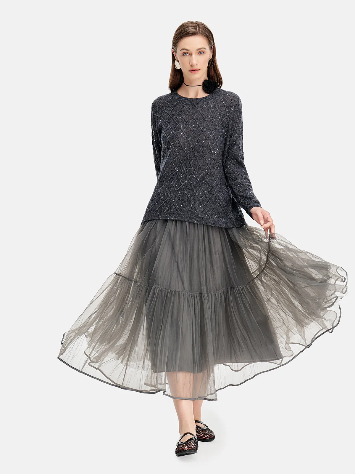 Romantic Flowy Tulle Skirt