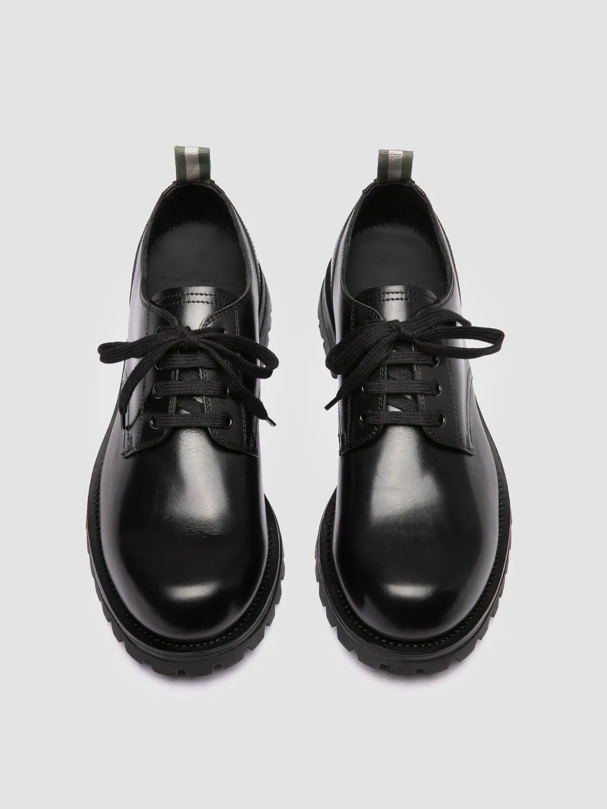 RUSHDEN 001 - Black Leather Derby Shoes