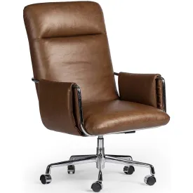 Sherman Leather Desk Chair, Sonoma Chestnut