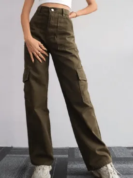 Street Style Straight Leg Cargo Pants