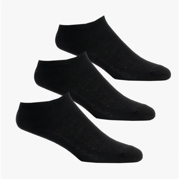 Teen Girls 3 Pack Of Trainer Socks Black: One Size