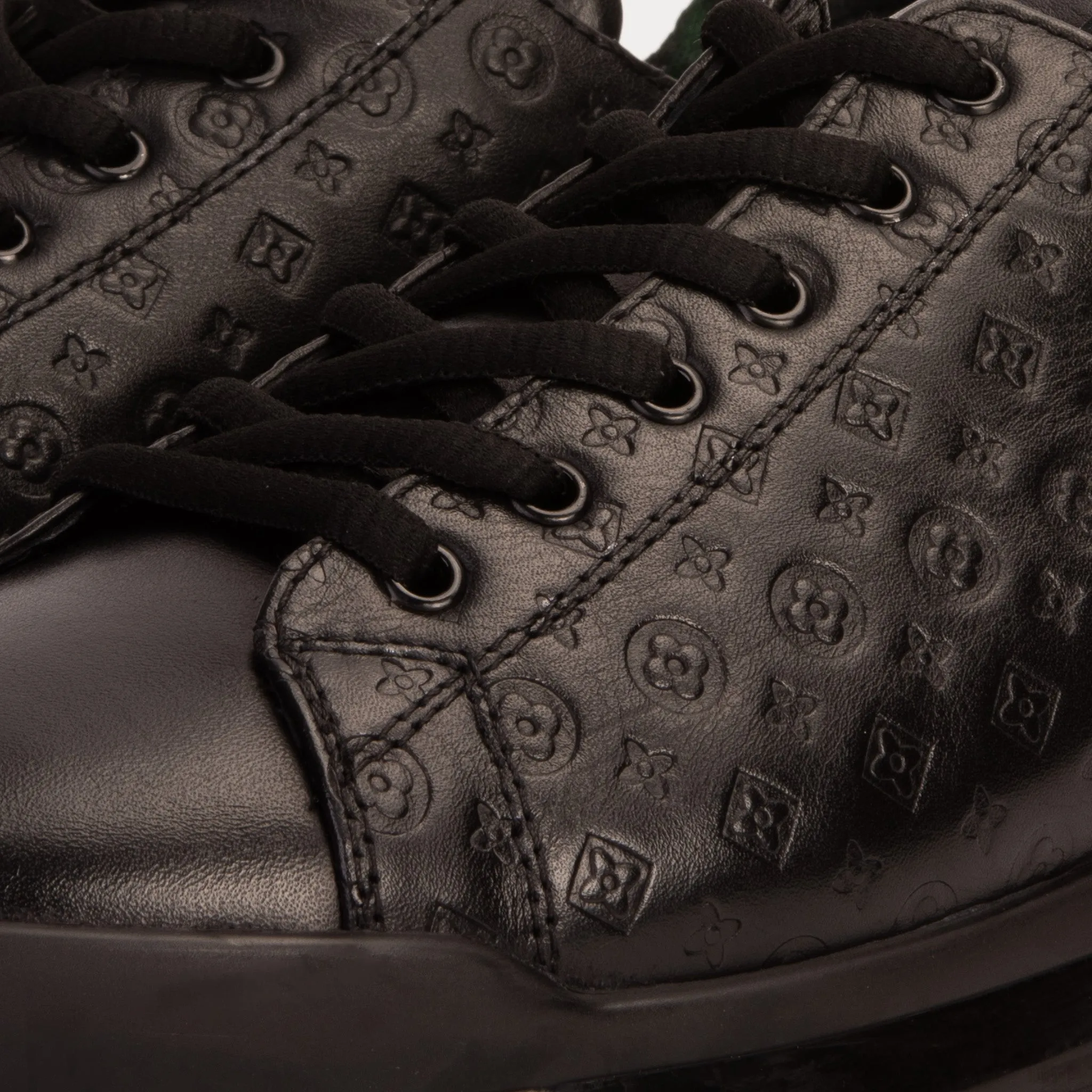 The Journey Black Leather Men Sneaker