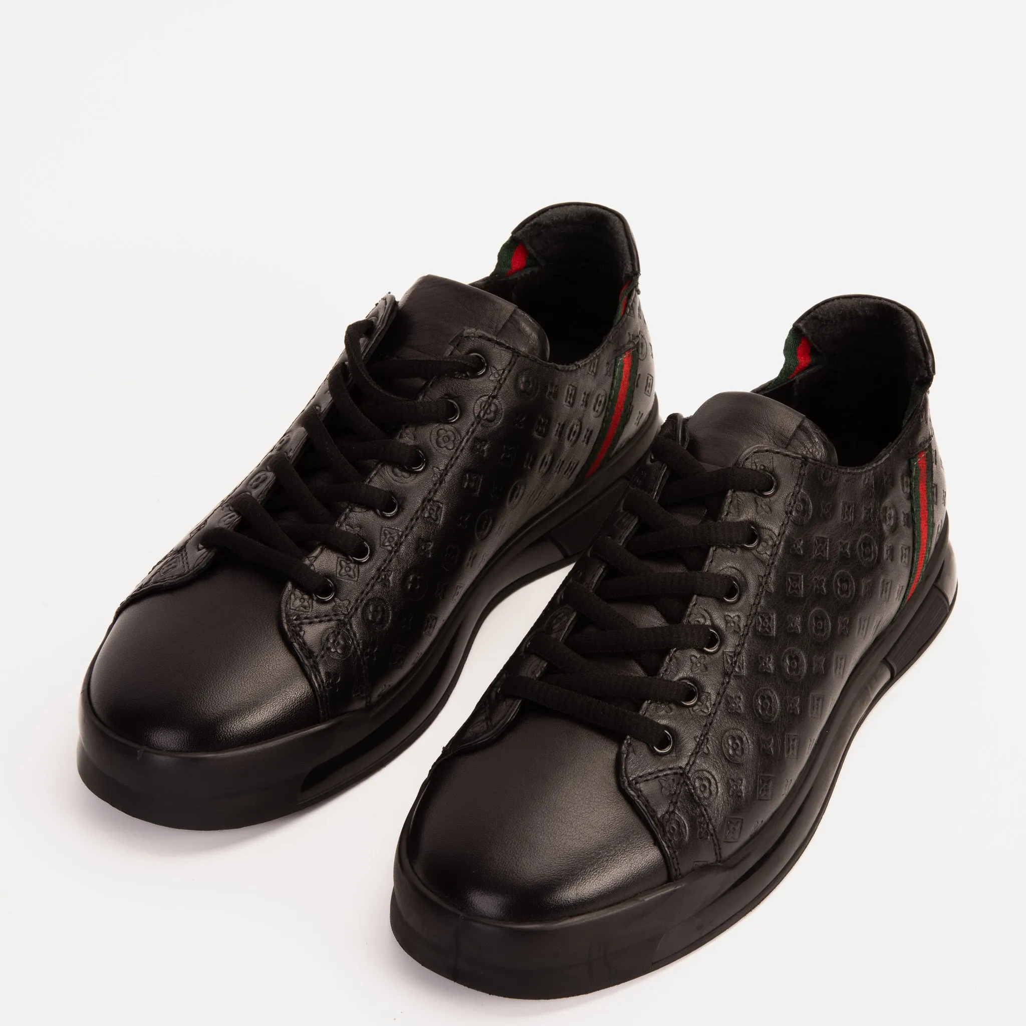 The Journey Black Leather Men Sneaker