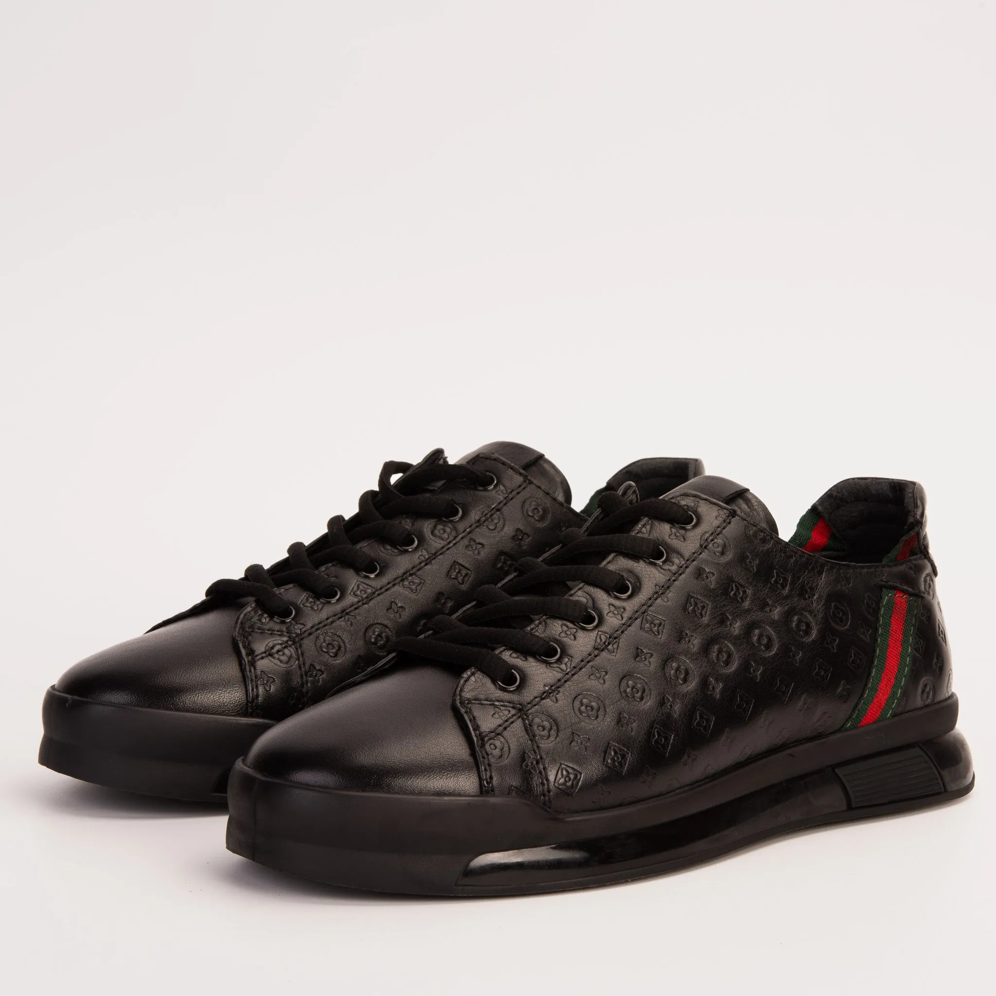 The Journey Black Leather Men Sneaker