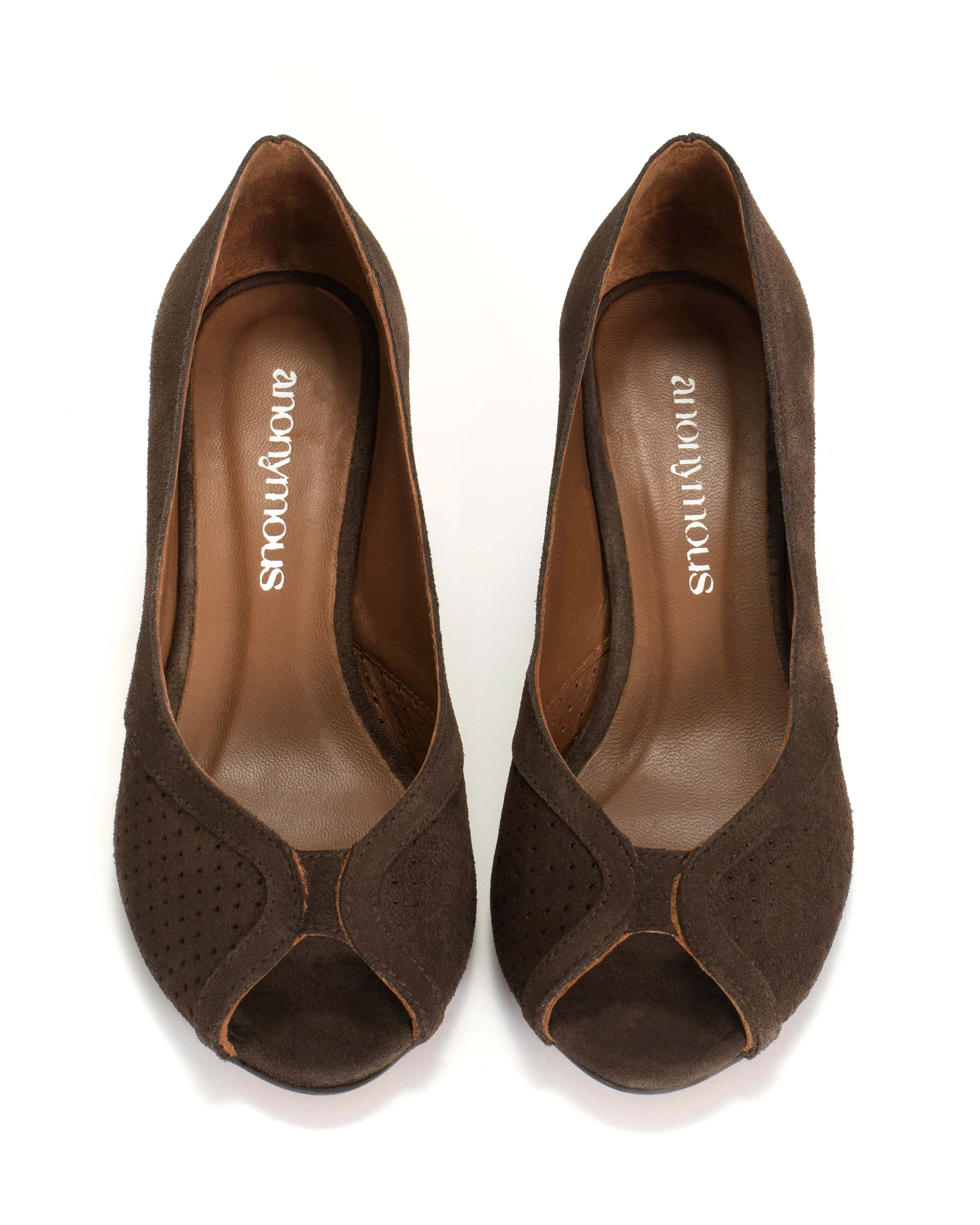 Tiffany Triangle Calf Suede Coffee Brown