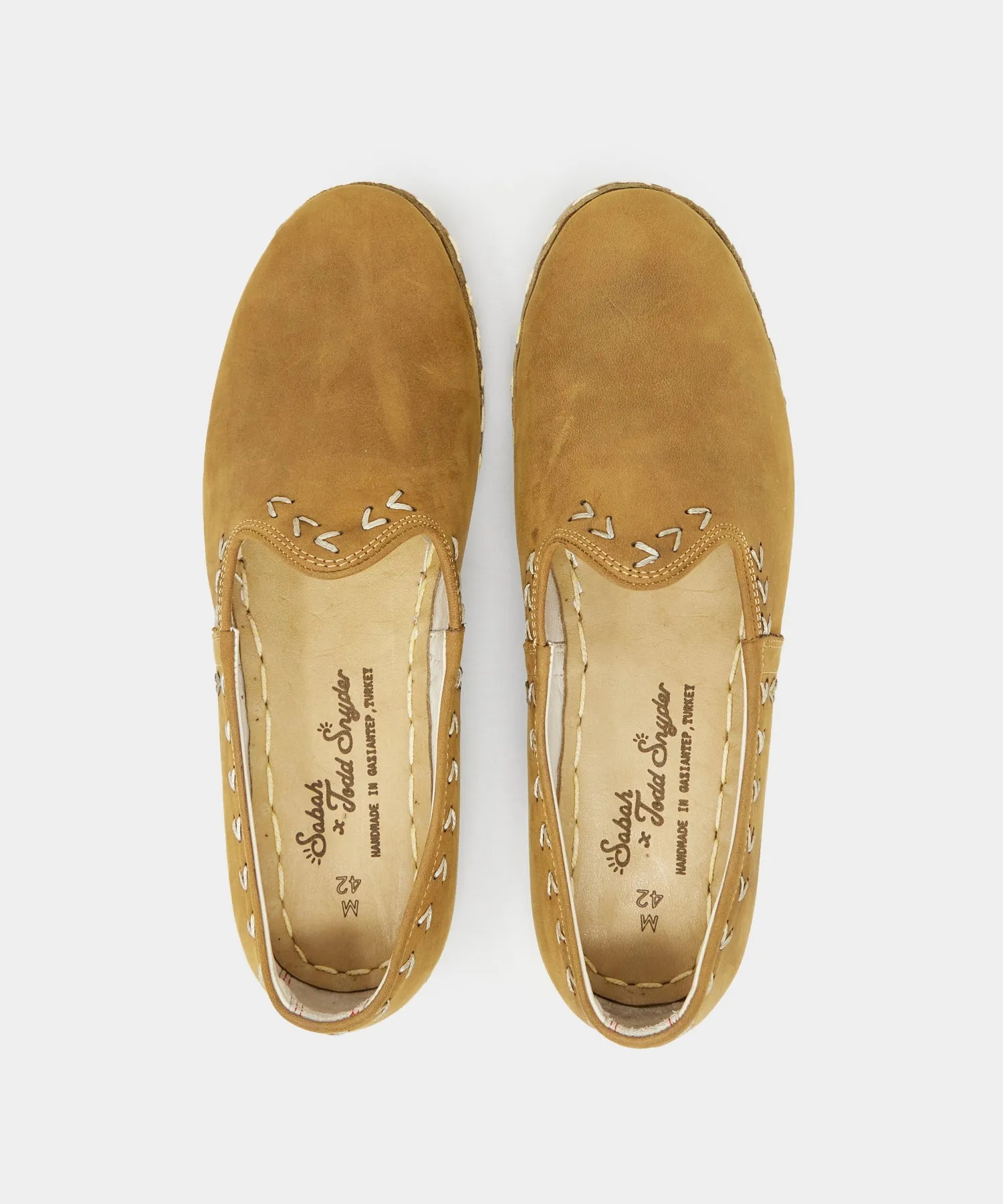 Todd Snyder X Sabah Leather Slip-On in Light Khaki