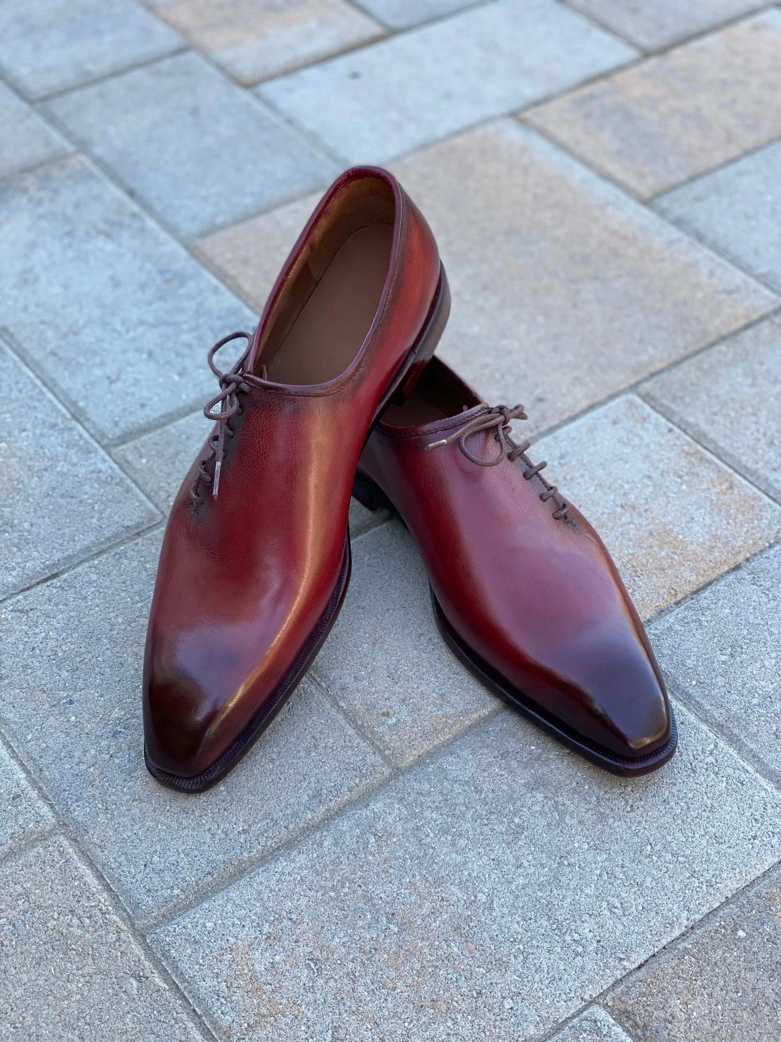 Tyler - Burgundy Whole cut Dress Oxfords