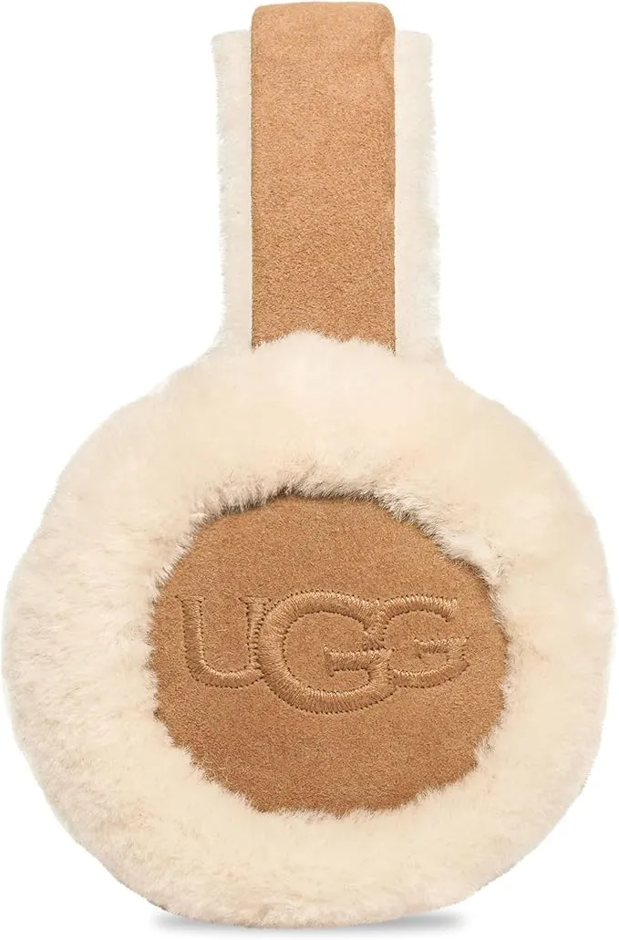 UGG® Embroidered Sheepskin Earmuffs - Chestnut