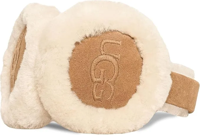 UGG® Embroidered Sheepskin Earmuffs - Chestnut