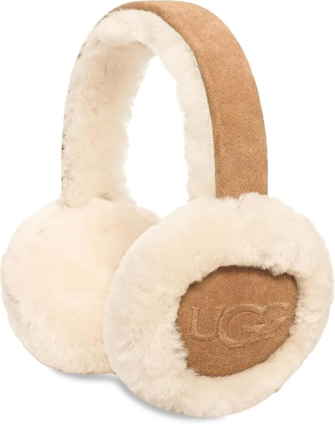 UGG® Embroidered Sheepskin Earmuffs - Chestnut