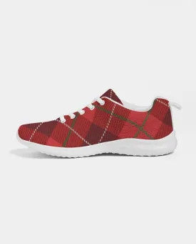 Uniquely You Womens Sneakers - Red Plaid Canvas Sports Shoes / Running