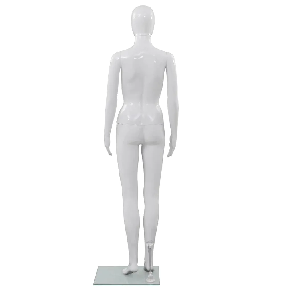 vidaXL Full Body Female Mannequin with Glass Base Glossy White 175 cm