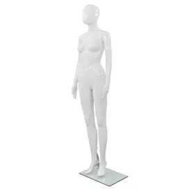 vidaXL Full Body Female Mannequin with Glass Base Glossy White 175 cm