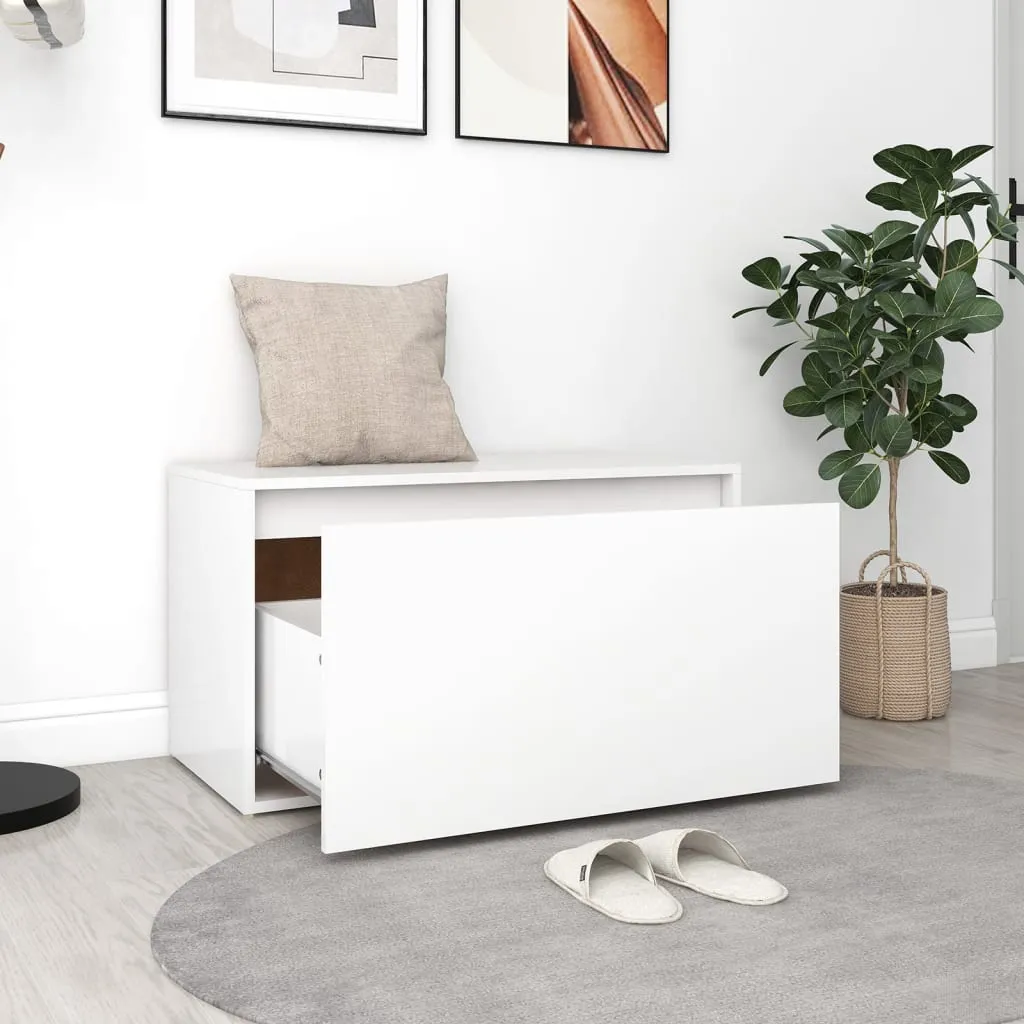 vidaXL Hall Bench 80x40x45 cm White Engineered Wood