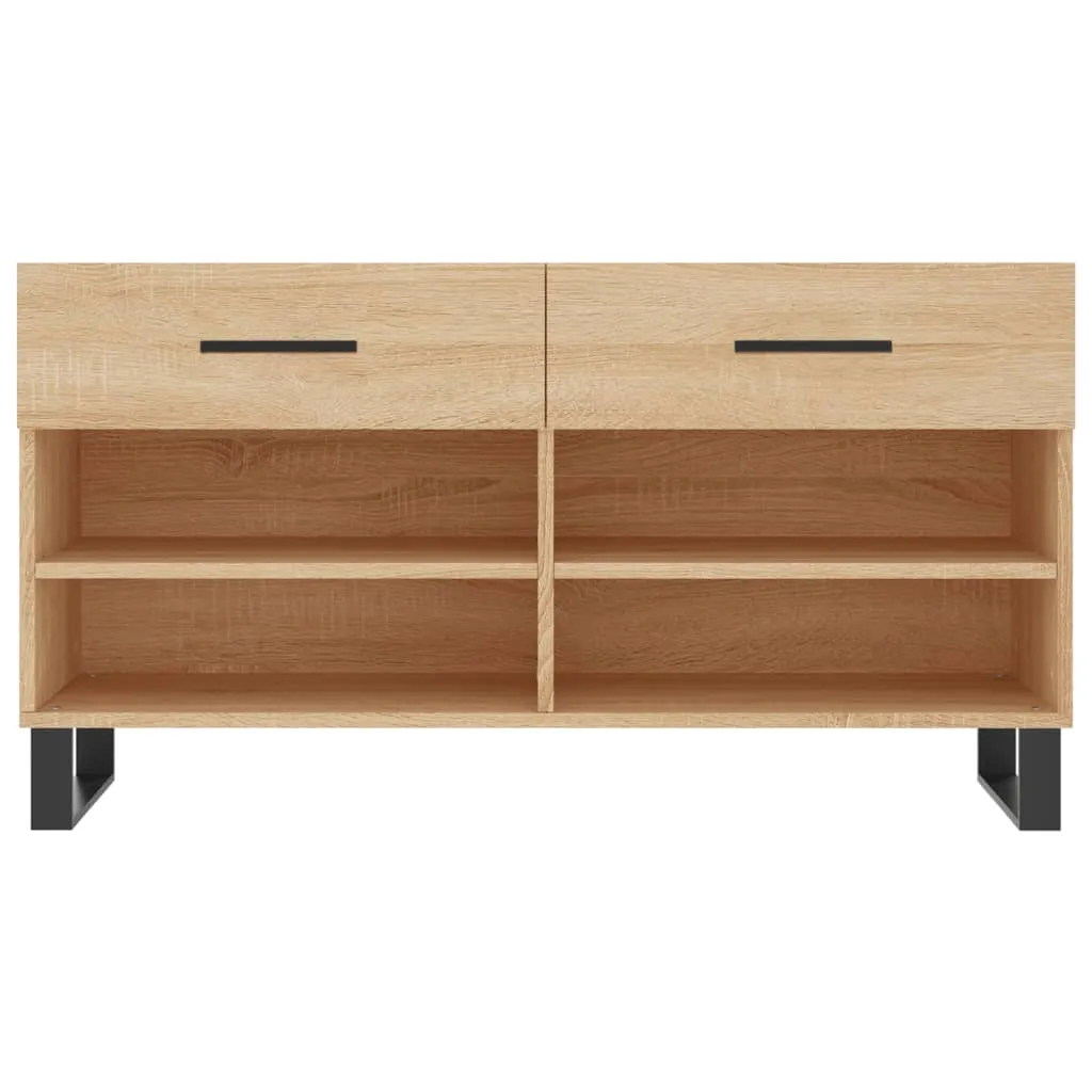 vidaXL Shoe Bench Sonoma Oak 102x35x55 cm Engineered Wood