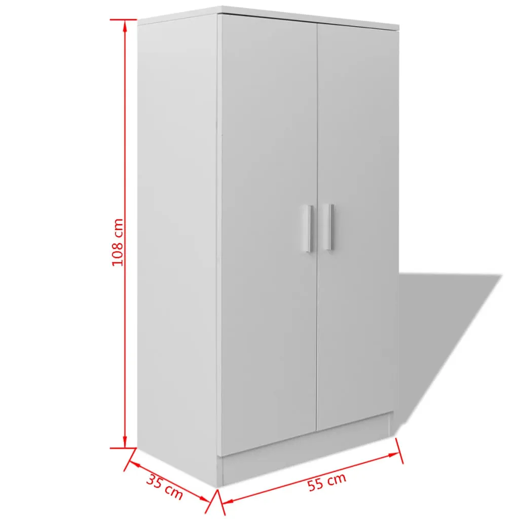 vidaXL Shoe Cabinet 7 Shelves White