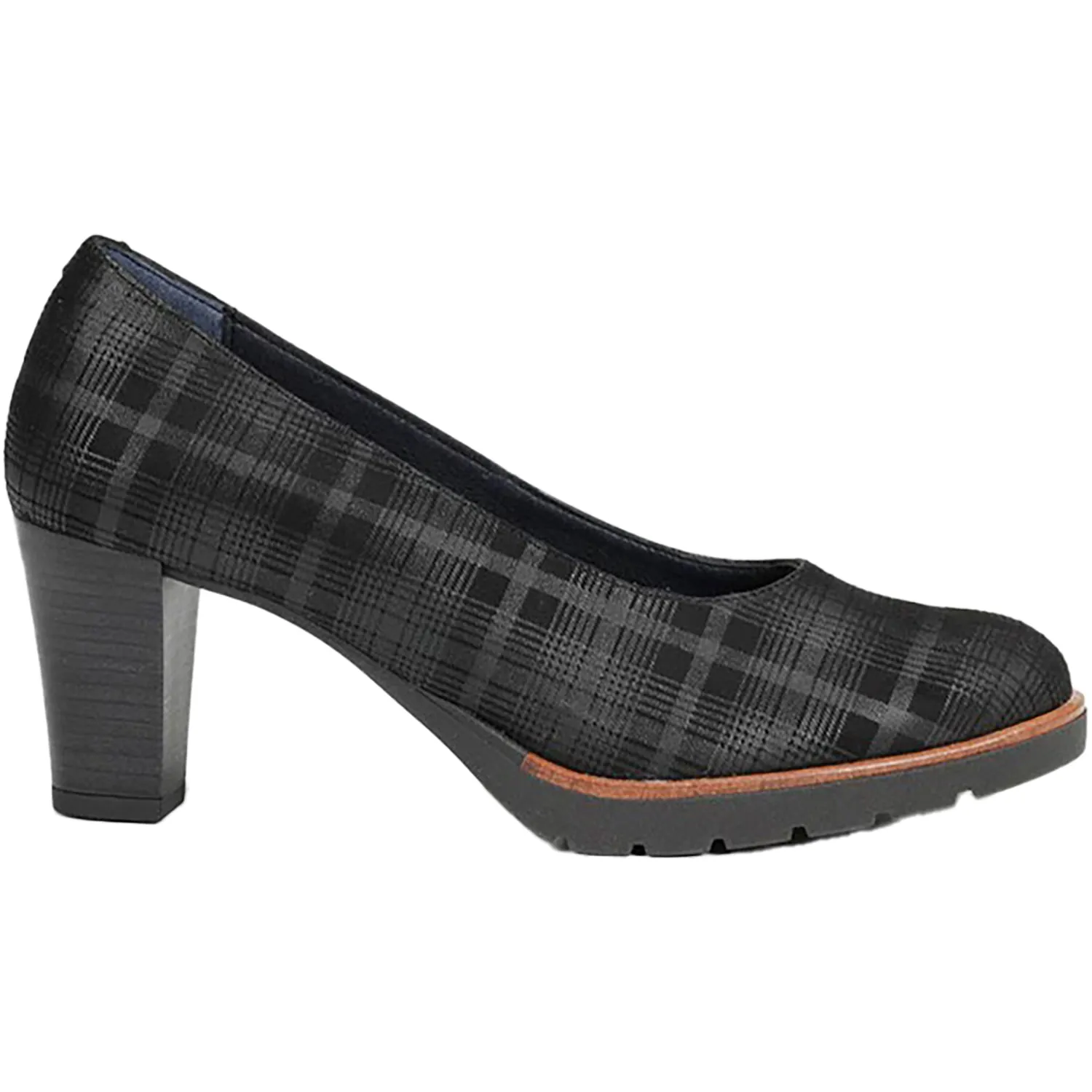 Women's Dorking Opium D7976 Black Plaid Leather