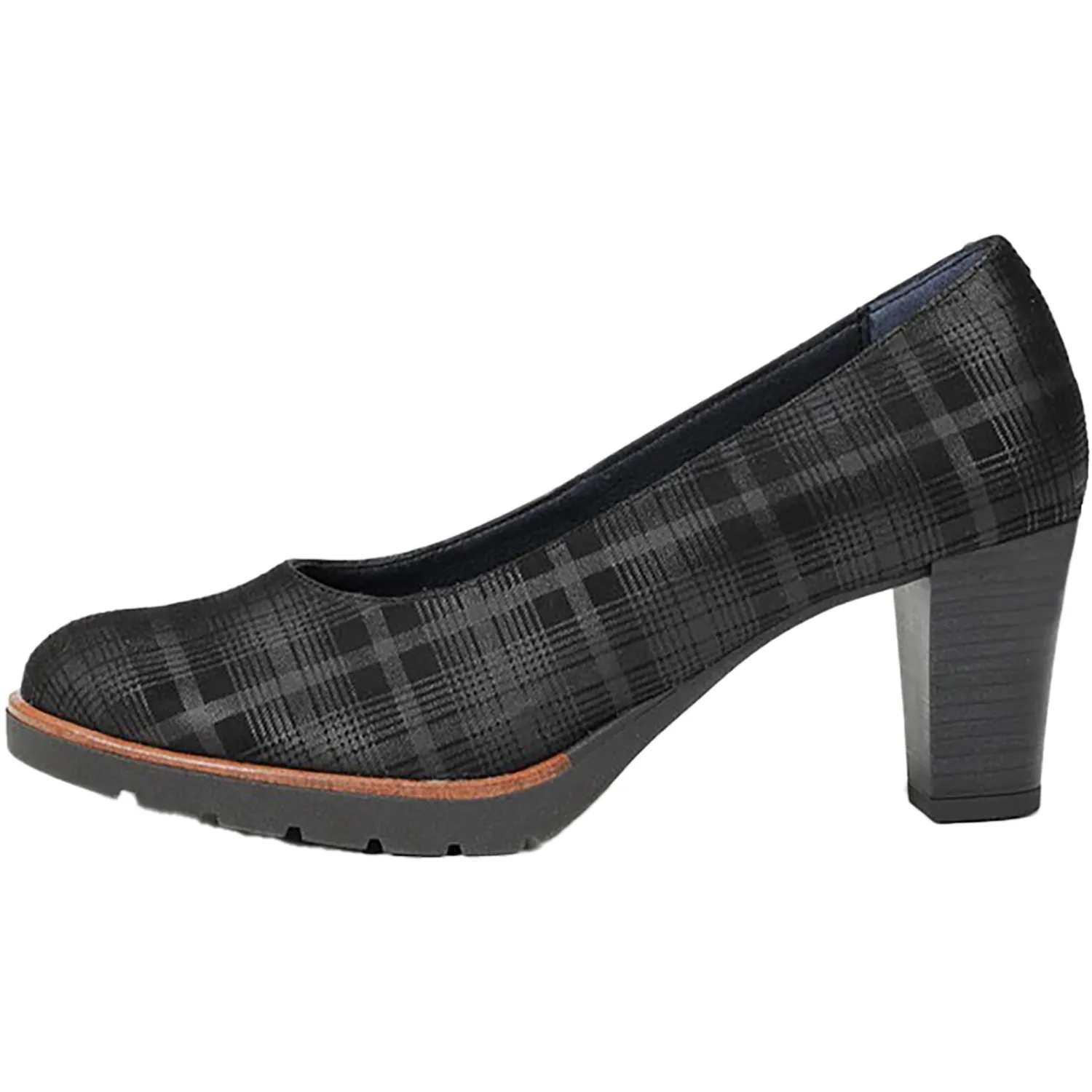 Women's Dorking Opium D7976 Black Plaid Leather