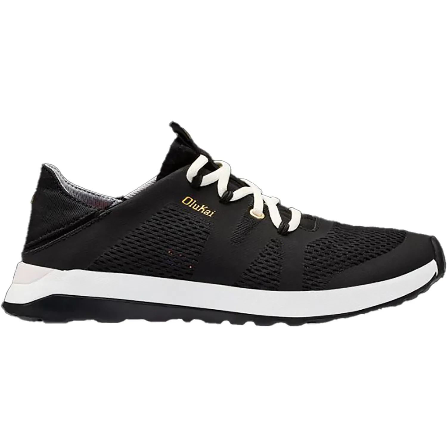 Women's OluKai Huia Black/Black Mesh