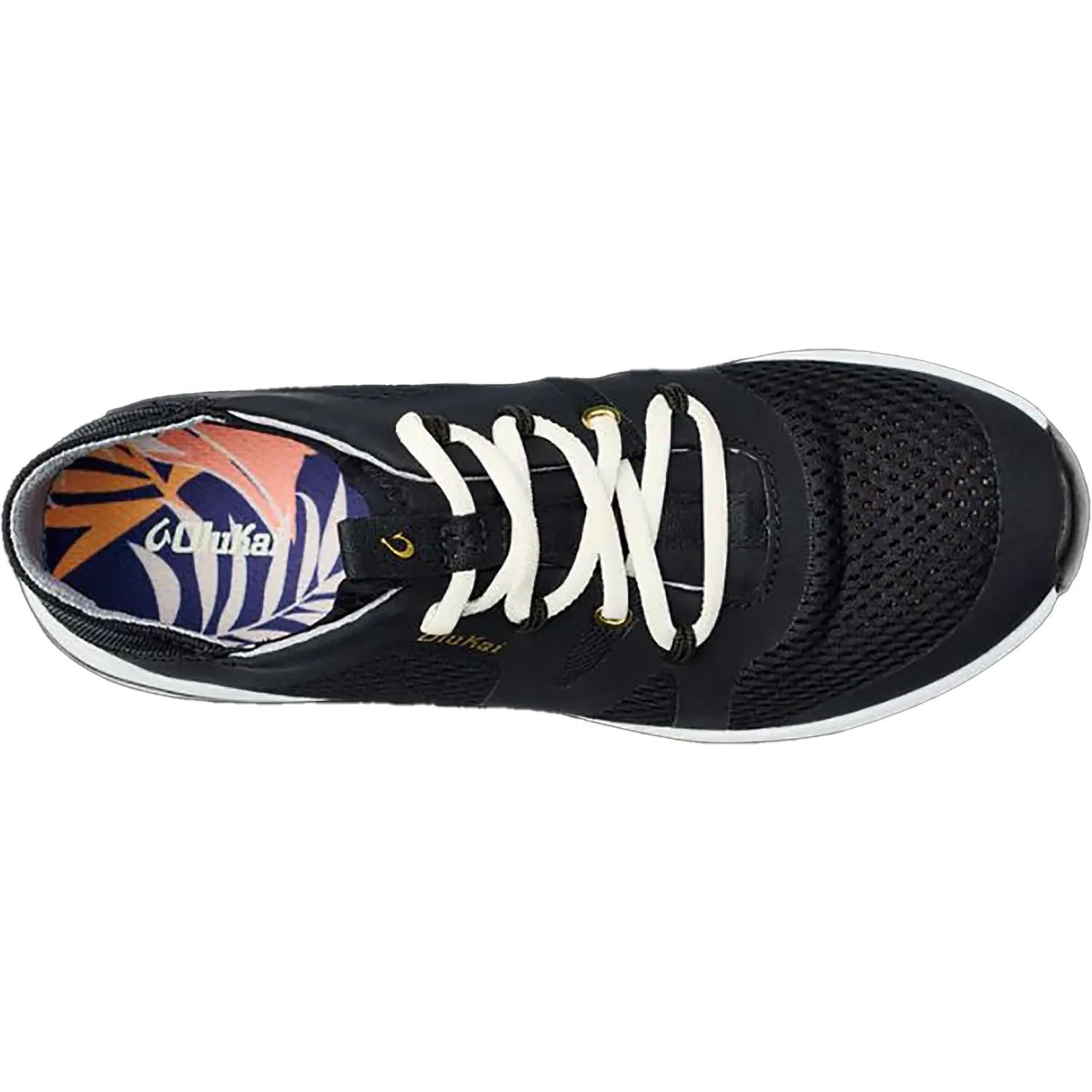 Women's OluKai Huia Black/Black Mesh