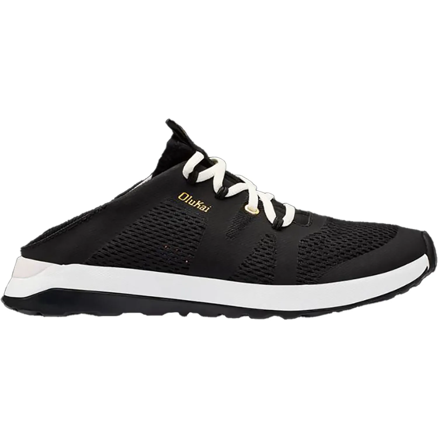 Women's OluKai Huia Black/Black Mesh