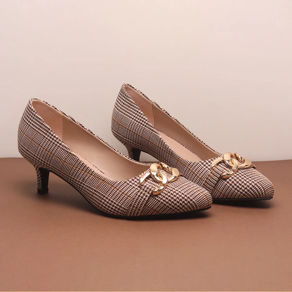 Womens "CINZIA" Patent Buckled Pointed Court Shoes