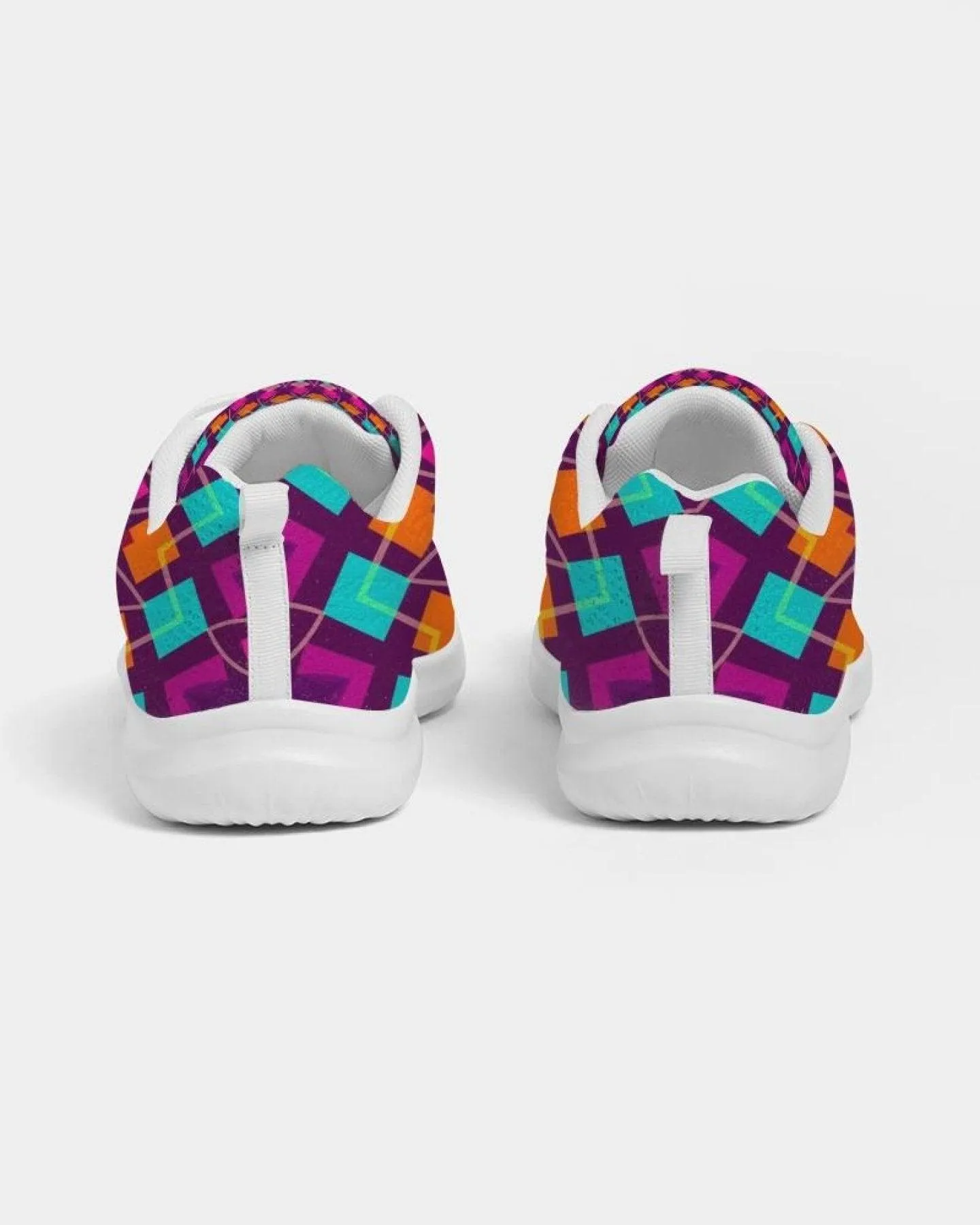 Womens Sneakers - Purple Kaleidoscope Style Canvas Sports Shoes /