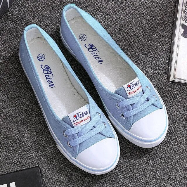 xiangtuibao Women Shoes Fashion Comfortable Sports Sneakers Female Flats Trend  Breathable Casual Canvas Shallow Shoes Women's Sneakers